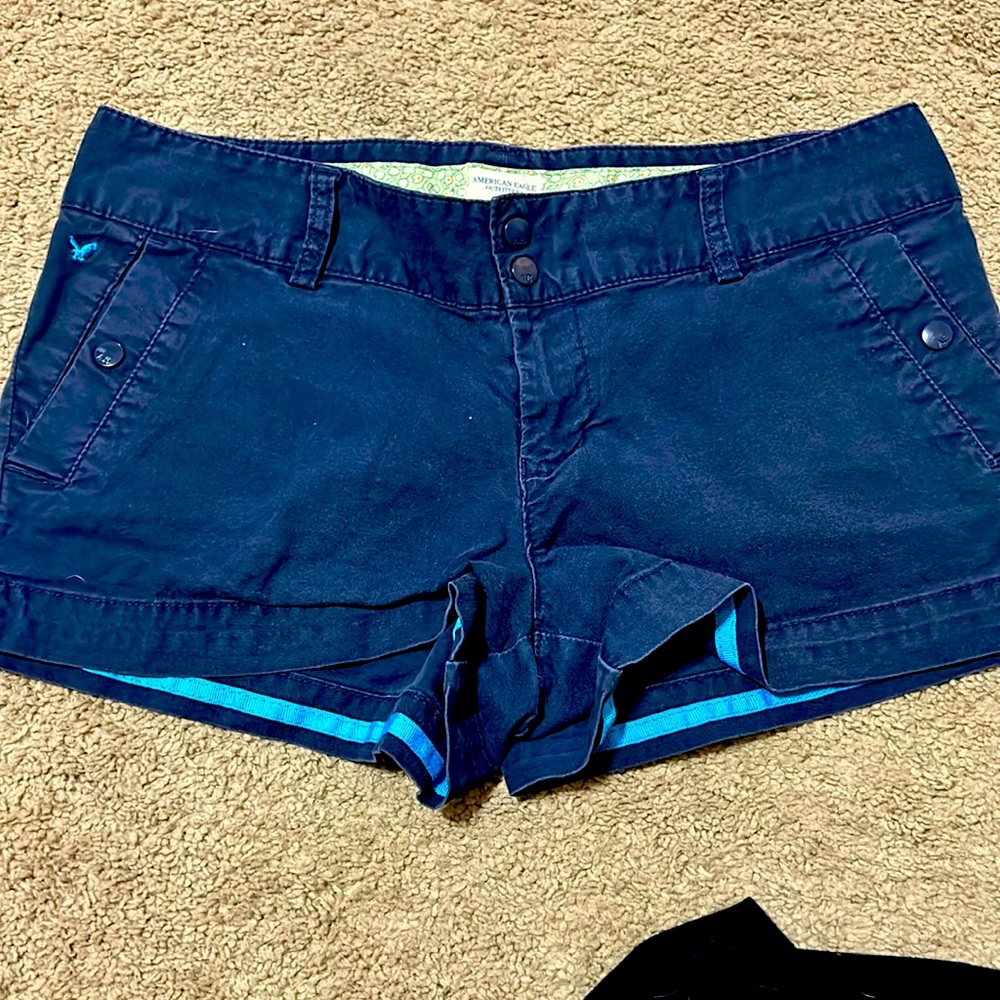 AE SZ 10 blue shortie shorts